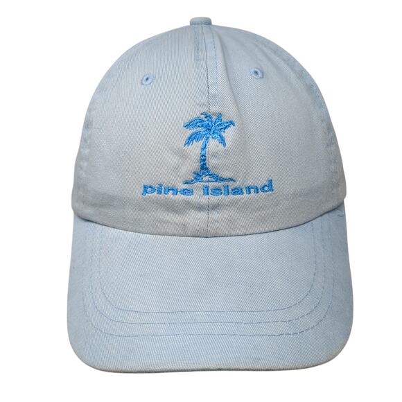 Pine Island Slideback Baseball Cap Blue One Size Adjustable Embroidered 6 Panel - Picture 1 of 9